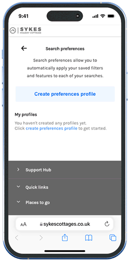 Multiple search preferences can be saved